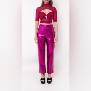 LUPE MAGENTA METALLIC TROUSERS
